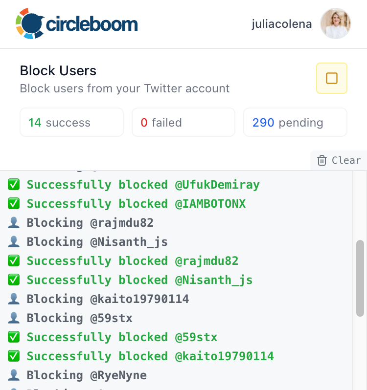 Block Users extension