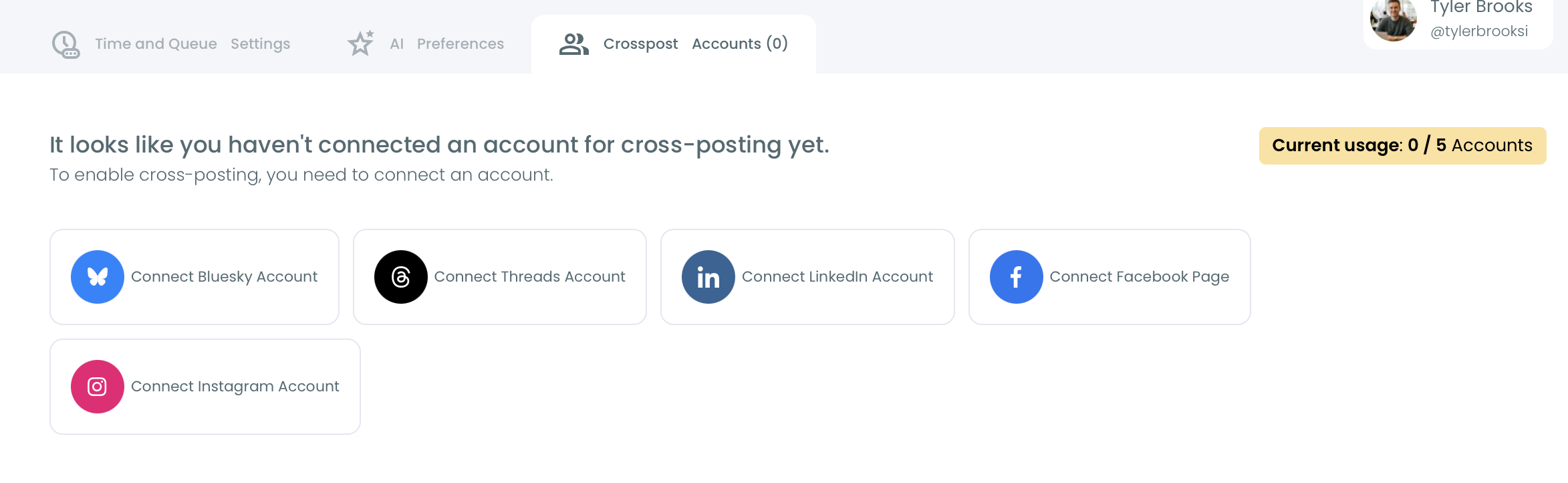 Crosspost Accounts