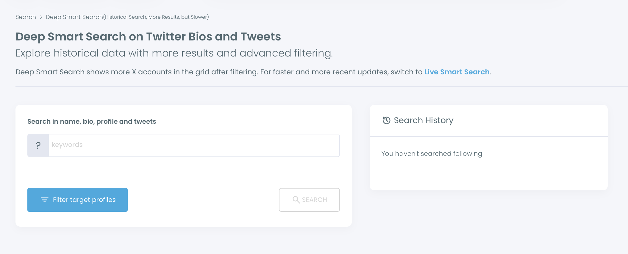 Deep X Account Search